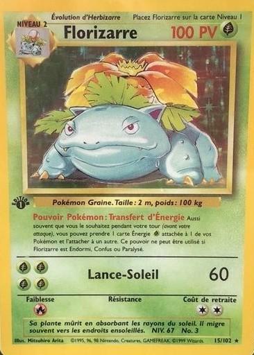Carte Pokémon Florizarre 1st print holographique 1999