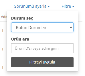 &Uuml;r&uuml;nleri isim veya ID&rsquo;ye g&ouml;re arayın.