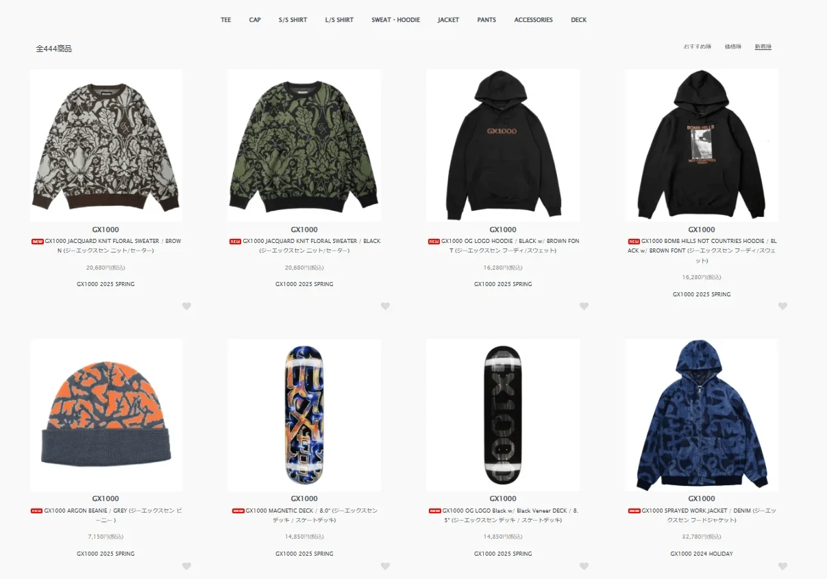 Sitio web de Horrible&rsquo;s Project y sus productos de GX1000