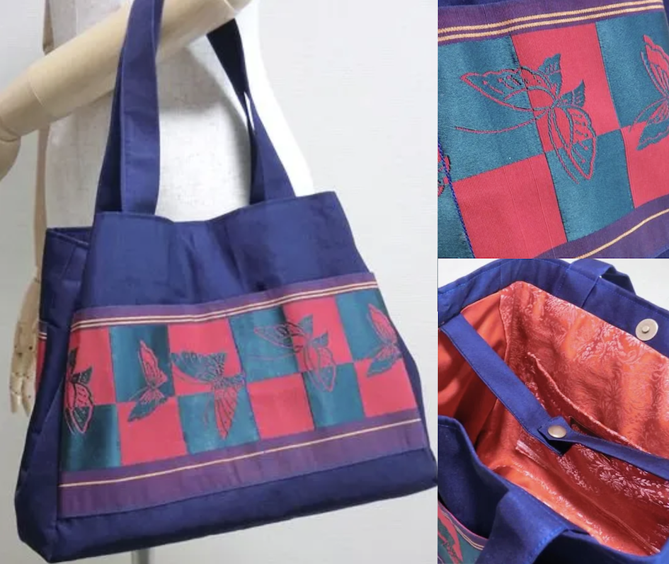 Sac cabas en soies d’obi vintage