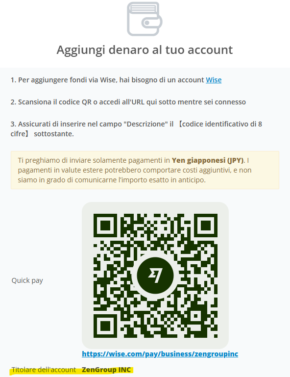QR code su ZenMarket