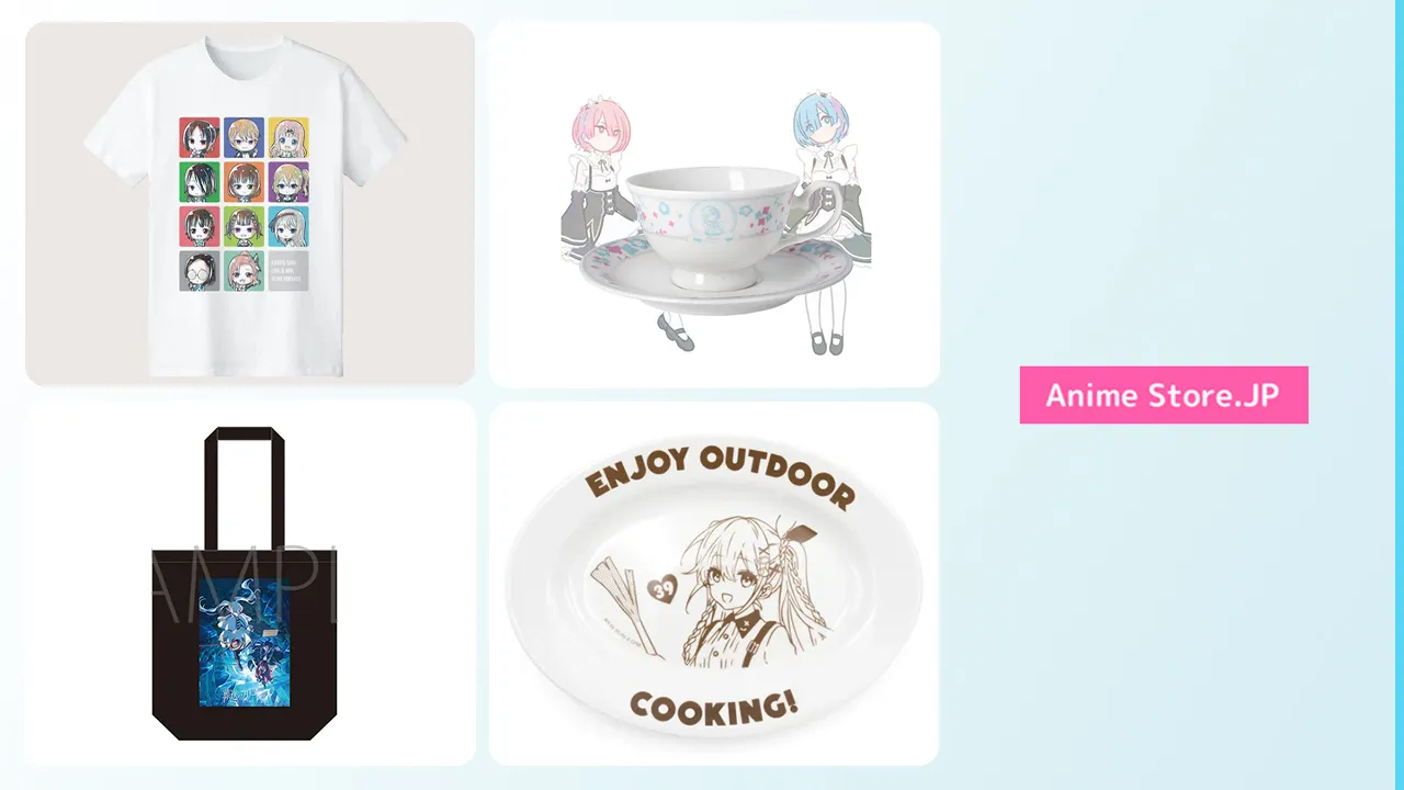 Clothing, bags, and tableware