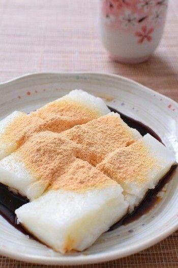 kinako mochi com calda doce