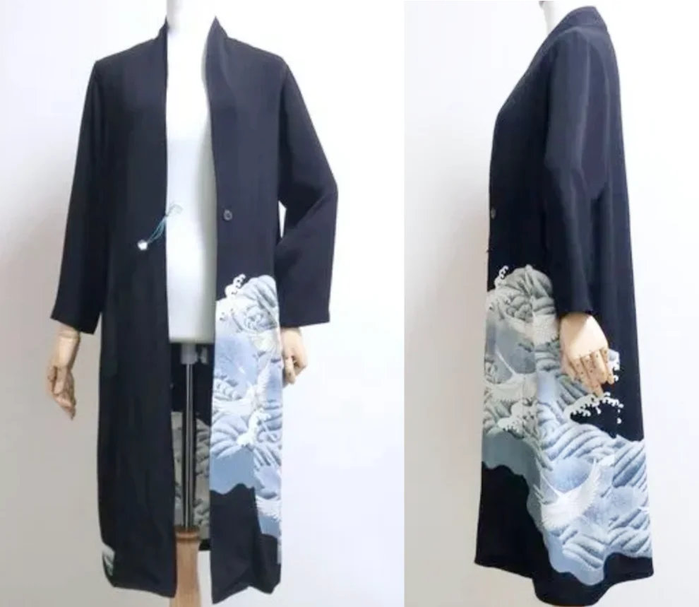 Veste contemporaine ultra-chic en tissu de kimono vintage