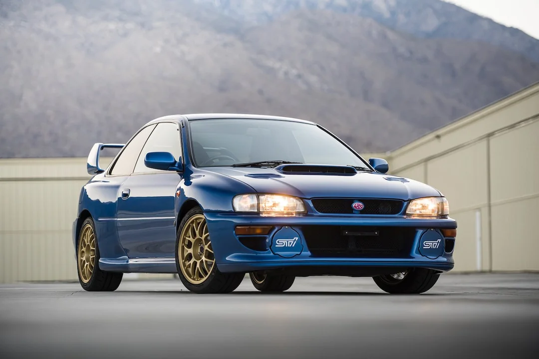 A 1998 Subaru Impreza 22B STI, a limited edition model with low mileage.