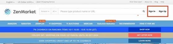 Sign Up for ZenMarket