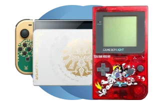 Nintendo Switch Zelda Tears of Kingdom et Game Boy Light Tezuka