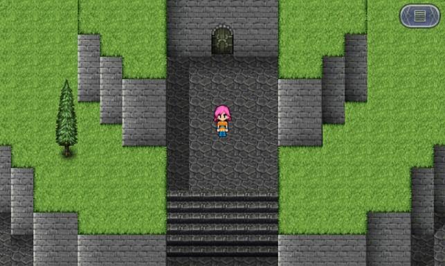 Personaggio di fronte al dungeon segreto di Final Fantasy V