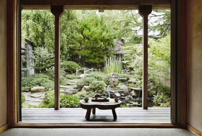 Wabi sabi concept in Japanese garden