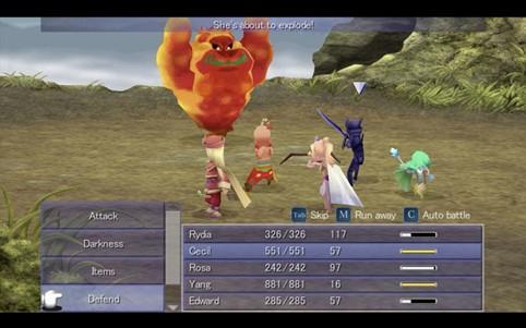 Cena do remake de Final Fantasy IV para Nintendo